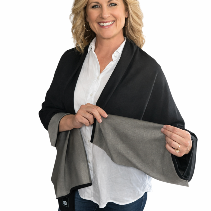 Shielding Faraday Silver Cotton Shawl | 5G | EMF Protection | Faraday Fabrics | EMF Scarf | EMF Thyroid Protection