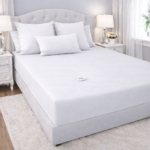 Redemption Shield Earthing Grounding Bed Sheet Fitted Sheet Light Gray in Color, with Grounding Cord. Earthing Products.