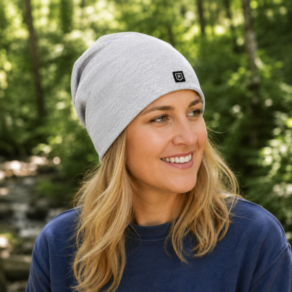 Shielding Silver Slouch Beanie Hat EMF Protection Shield Your Brain