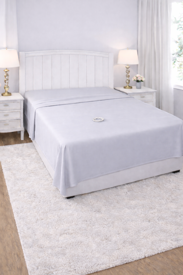 Light Gray Flat Sheet Earthing Grounding Flat Bed Sheet 10% Silver Combed Cotton