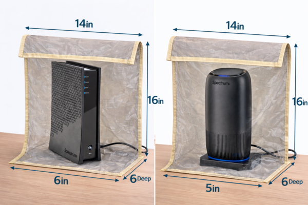 Copper wire mesh WiFi router guard cover for EMF and RF shielding