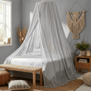 Silver Cotton Bed Canopies | EMF blocking | faraday fabrics. EMF Blocker | Faraday Fabric| Grounding and Earthing.