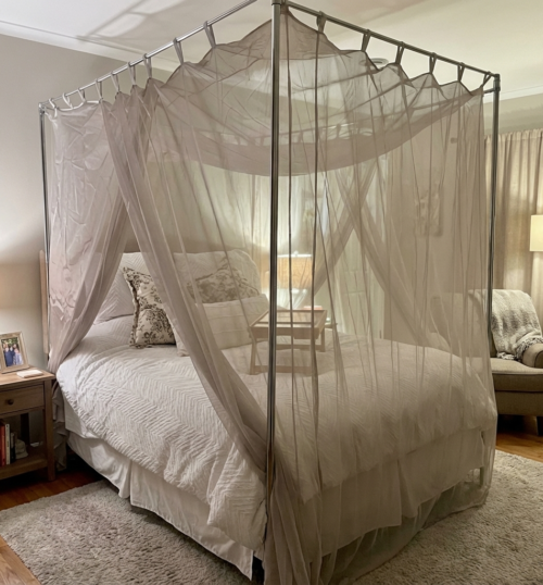 2-Door 100% Silver Spun Nylon Bed Canopy | EMF Protection | Shielding Bed Canopy | 5G Protection | Faraday Bed.