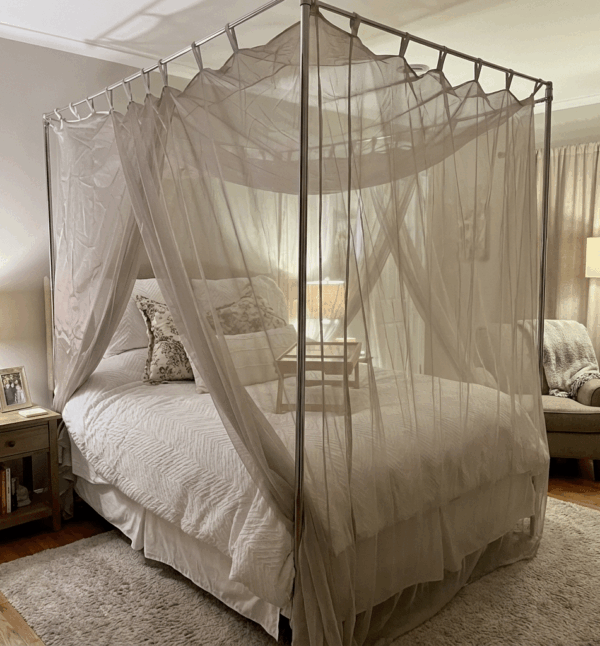 2-Door 100% Silver Spun Nylon Bed Canopy | EMF Protection | Shielding Bed Canopy | 5G Protection | Faraday Bed.