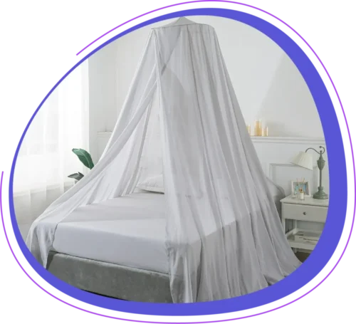 1-Door 100% Silver Spun Cotton Bed Canopy | Faraday EMF Protection