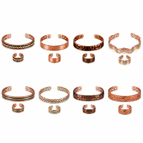 Copper Bracelet Ring Jewelry Sets for Anti-Inflammation