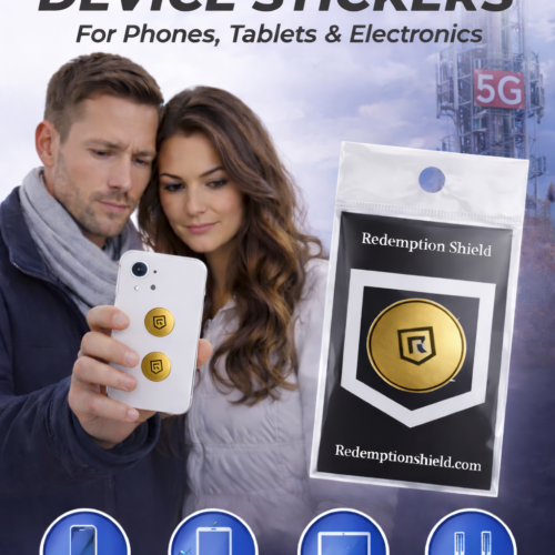 Six pack of gold colored cell phone stickers.
