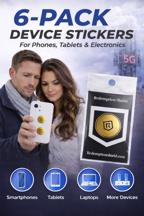 Redemption Shield Neutralizing Cell Phone Stickers. Designed for use on cell phones, laptops, computers, and cases.