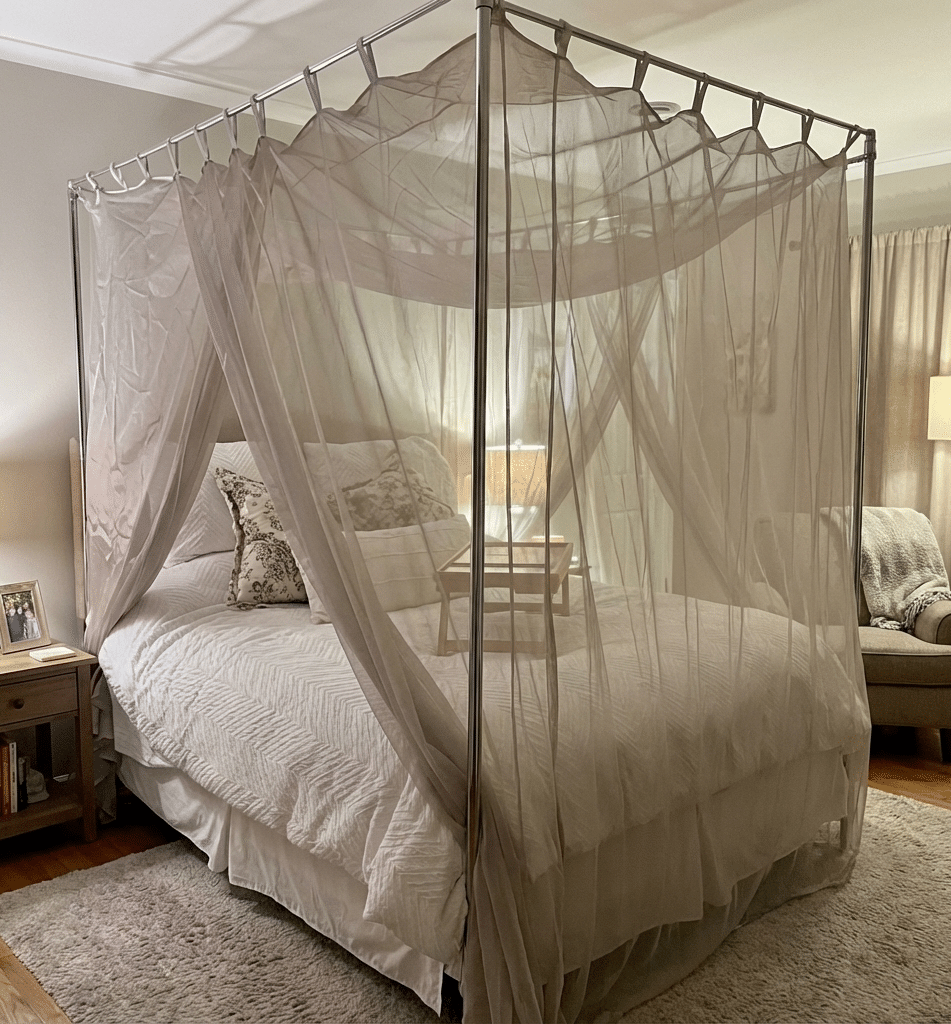 2-Door 100% Silver Spun Nylon Bed Canopy 2-Door 100% Silver Spun Nylon Bed Canopy