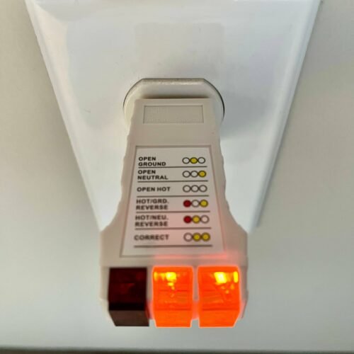 Home 27 Socket Tester with GFCI Check. Receptacle Tester for Standard AC Outlets. Includes 7 Visual Indications and Wiring Legend.