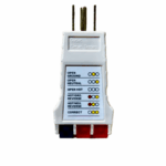 Socket Tester with GFCI Check. Receptacle Tester for Standard AC Outlets. Includes 7 Visual Indications and Wiring Legend. Socket Tester with GFCI Check. Receptacle Tester for Standard AC Outlets. Includes 7 Visual Indications and Wiring Legend.