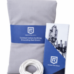 Redemption Shield Earthing Grounding Bed Sheet Fitted Sheet Light Gray in Color, with Grounding Cord. Earthing Products.