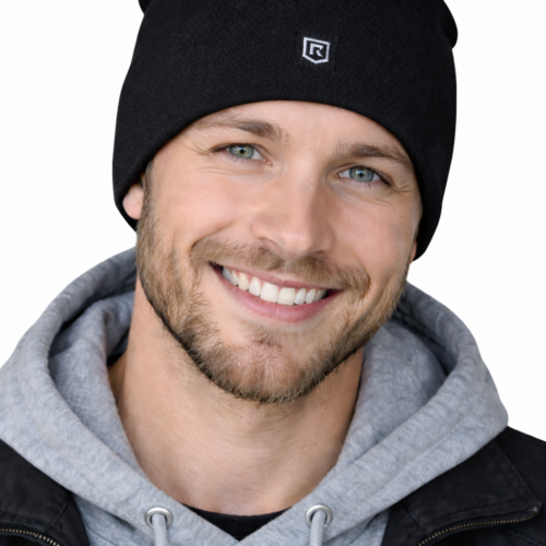 Redemption Shield silver shielding slouch beanie hat with logo for EMF protection