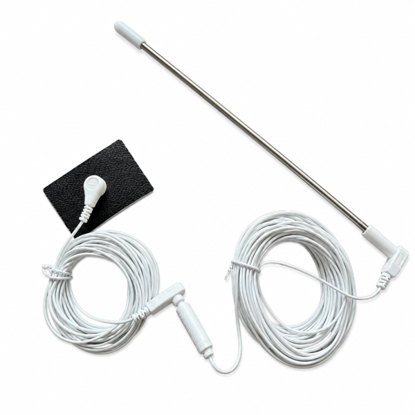 Grounding Rod for Earthing Products 40ft with 15ft cord with snap. DIY EMF Shielding Projects.