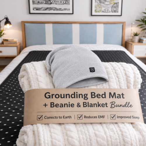 Bundle 5x7 White Shielding EMF Blanket, Protective Beanie and Double Grounding Bed Mat for Better Health Bundle 5x7 White Shielding EMF Blanket, Protective Beanie and Double Grounding Bed Mat for Better Health