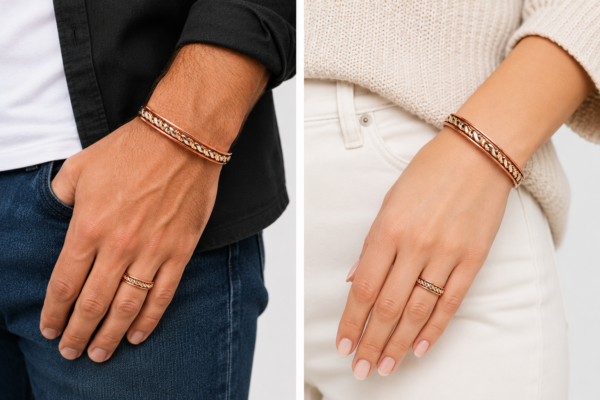 Trinity Braided Copper Bracelet and Ring Set