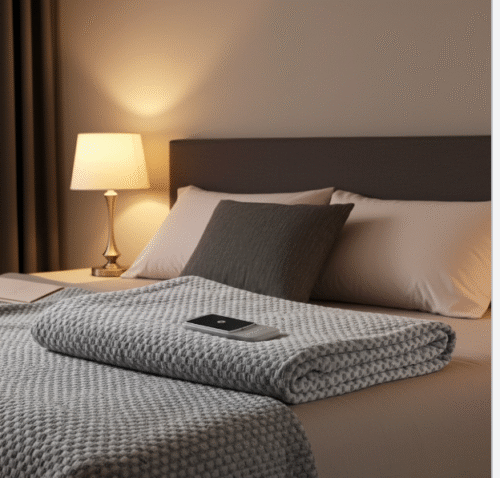 Shielding Gray Checkered Cotton EMF Blanket | EMF Protection | Faraday Fabric | Cell Phone Dangers | 5G Protection.