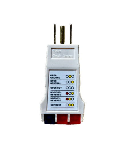 Socket Tester with GFCI Check. Receptacle Tester for Standard AC Outlets. Includes 7 Visual Indications and Wiring Legend.