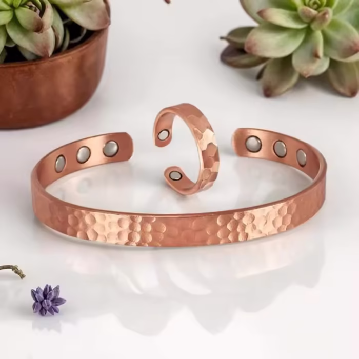 Copper Bracelets or Ring Set with Gift Bag Handmade 99.999% Genuine Copper Jewelry | Anti-Inflammation | Arthritis | EMF Shielding.