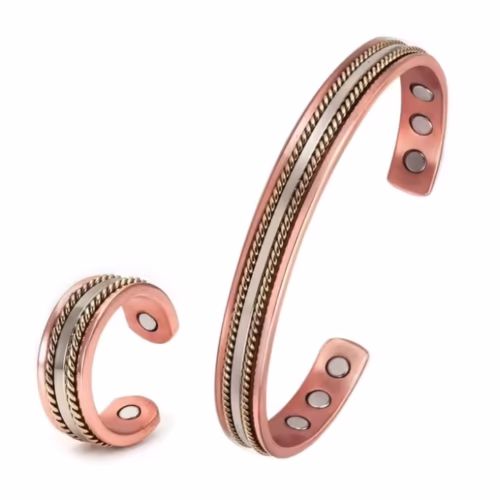 Copper Bracelets or Ring Set with Gift Bag Handmade 99.999% Genuine Copper Jewelry | Anti-Inflammation | Arthritis | EMF Shielding.